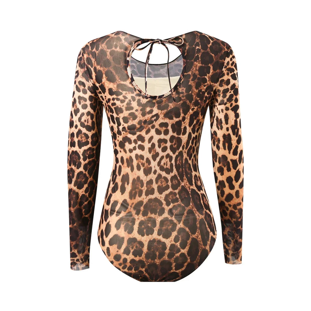 S - XXL With Cover Up Long Sleeve Leopard Printed Women Swimwear One Piece Swimsuit Female Padded Bather Bathing Suit Swim V7353