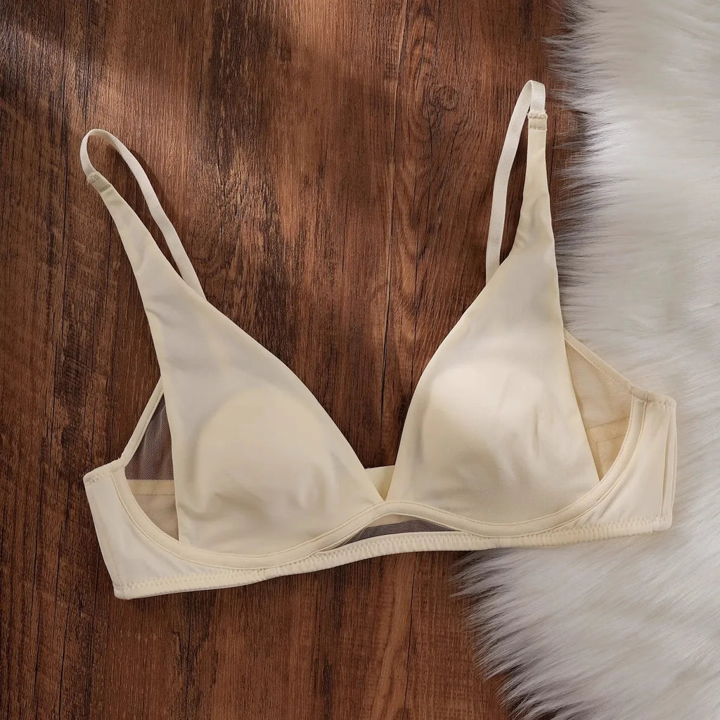 Elegant Deep V Rabbit Ear Bra 2026, Wireless Invisible Summer Bralette, Breathable Comfort Bra for Small Chest, Sophisticated