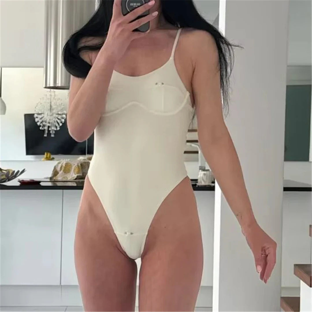 Sexy Cut Out Underwired Women Swimwear One Piece Swimsuit Female Extreme String Mini Micro Thong Bather Bathing Suit Swim V7744