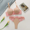 Women's Pink Lace Bra and Panty Set  Soft Floral Lace Everyday Comfort Perfect for Casual Wear sexy Lingerie set B2631