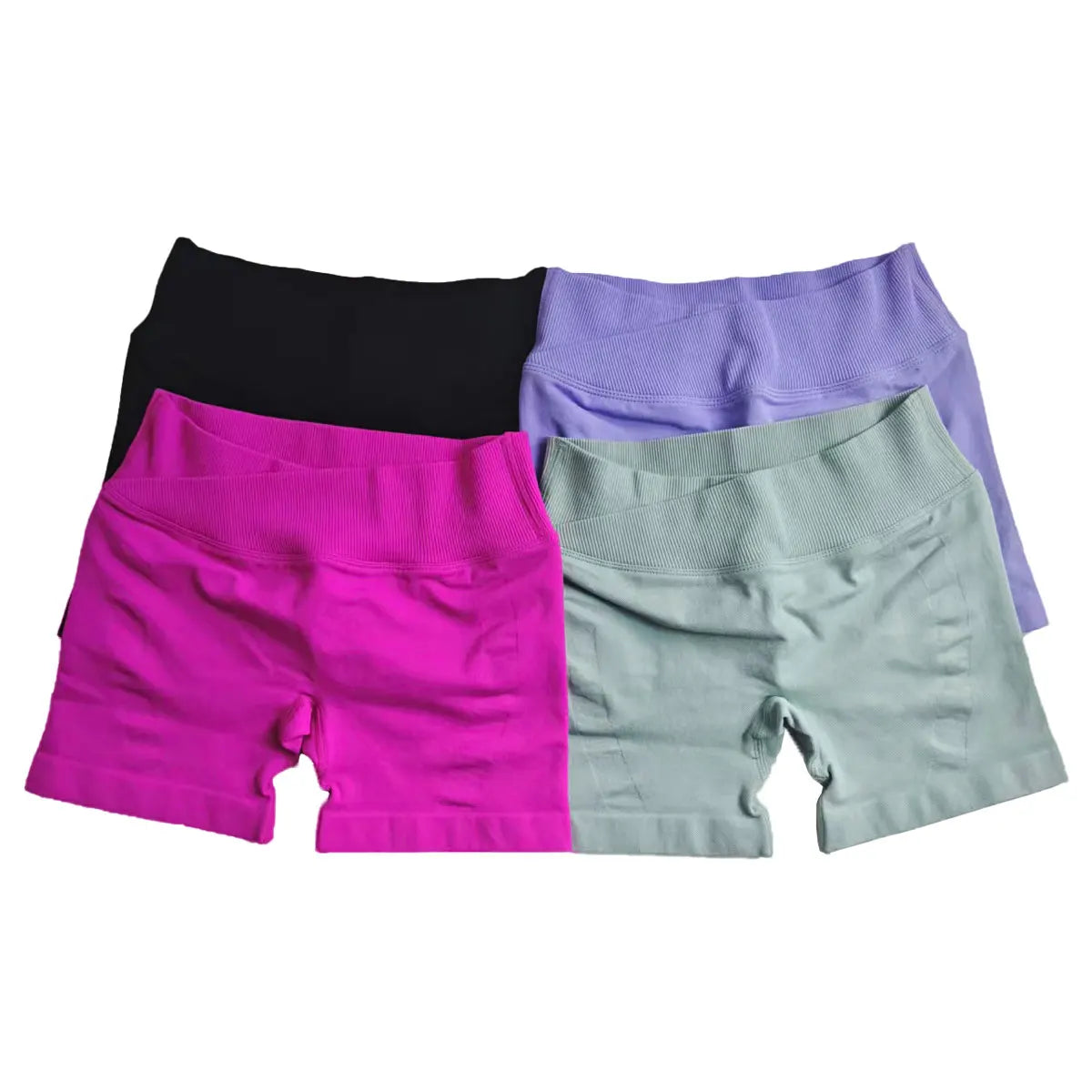 NCLAGEN Vision Shorts | 4.5" Gym Clothes Women Seamless Leggings Waist Cross Fitness Scrunch Booty Tights Running Cycling Shorts