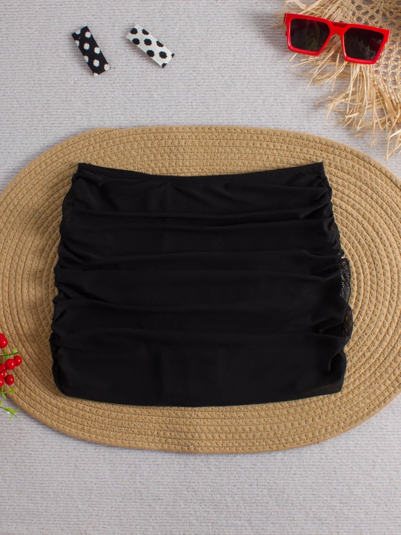 2026 Black Mesh Skirt Pants Swimsuit Sexy Swimwear Women Solid Bathers Bathing Swimming Trunks Swim Suit Female XXL