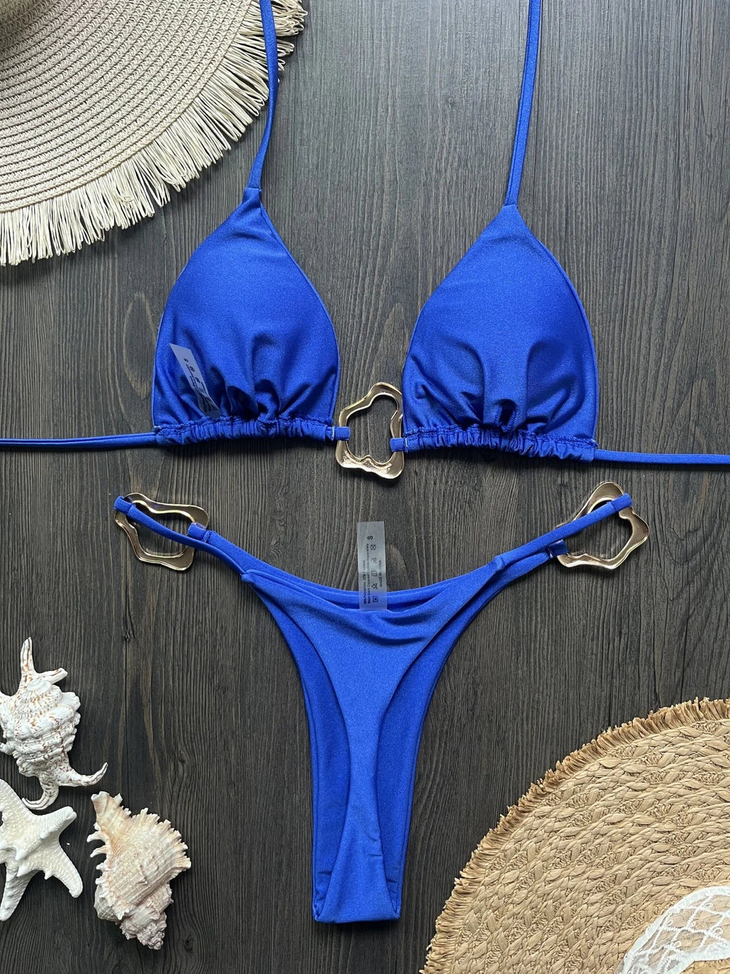 New Sexy Bikini Solid Color Lace-up Split Two-piece Swimsuit for Women