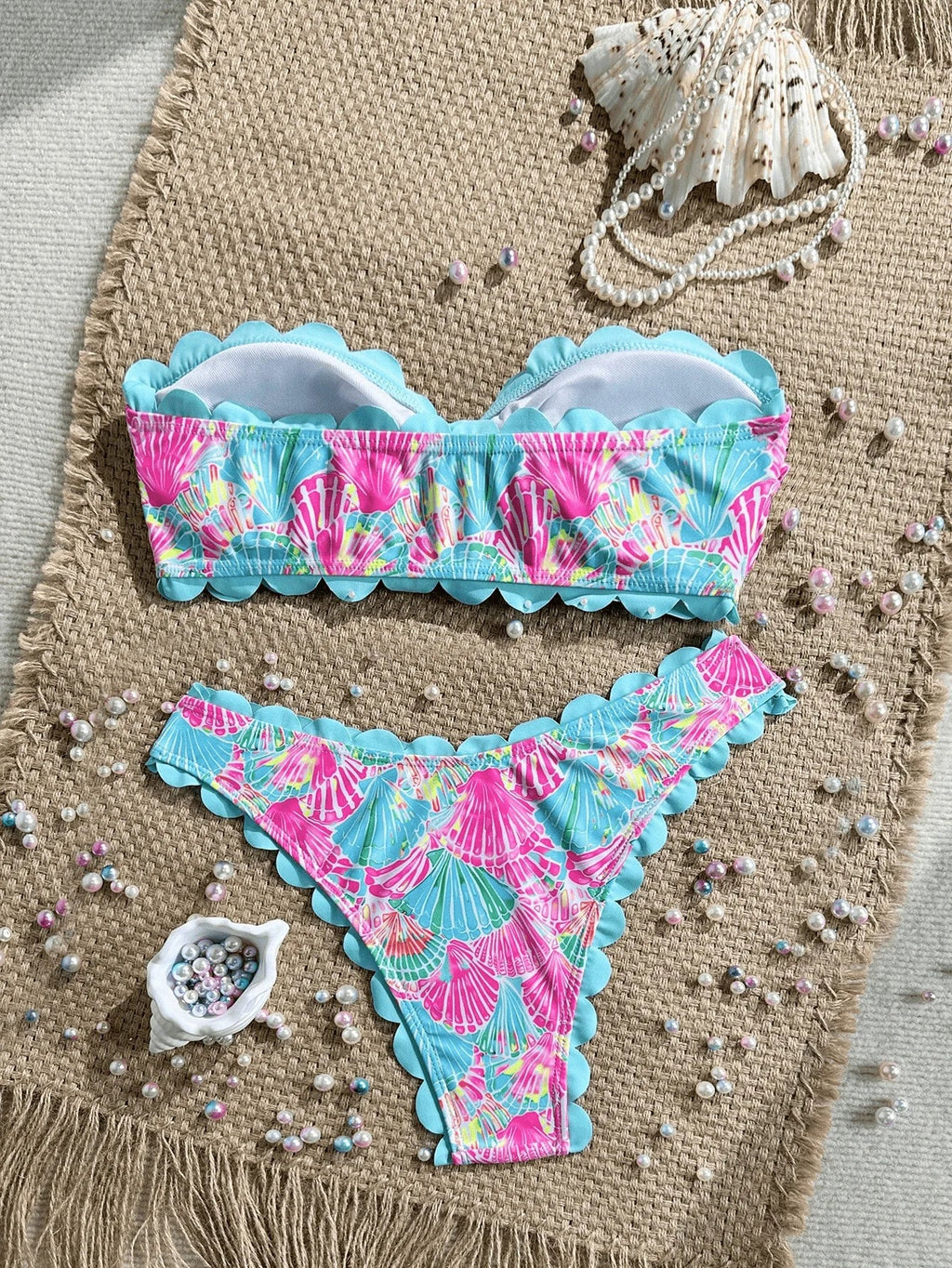 Sexy Bandeau Bikini 2026 Women Red Leopard Print Front Bow Push Up Bra High Waist Swimsuit Beach Bathing Suit Vacation Swimwear