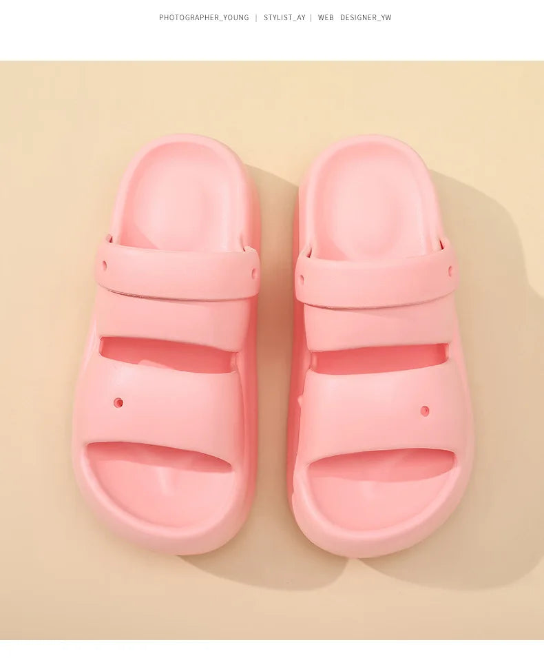 Women Summer Platform Sandals Thick Sole Home Street Slippers Soft EVA Girls Student Daily Walking Shoes 2 Way Wear Sandalias