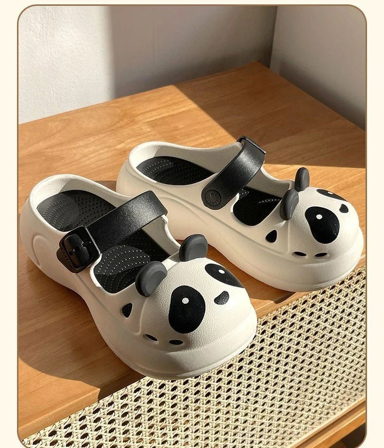 2025 New Cute Cartoon Slippers For Women Fashion Clogs Anti-slip Summer Shoes Girls Street Sandals 2 Way Wear Beach Slides