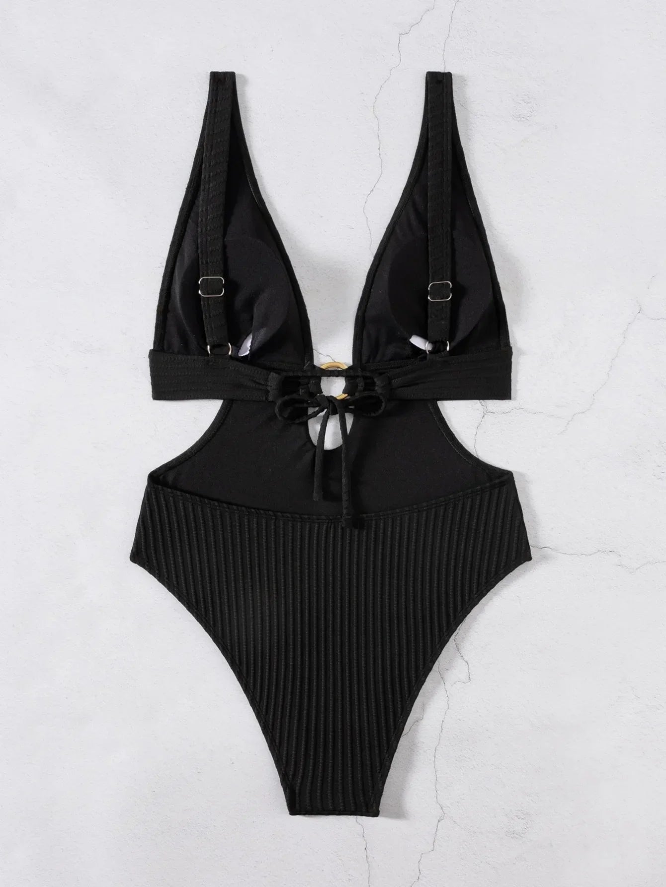 Deep V Neck Cut Out Women Swimwear One Piece Swimsuit Female High Leg Cut Monokini Bather Backless Bathing Suit Swim Beachwear
