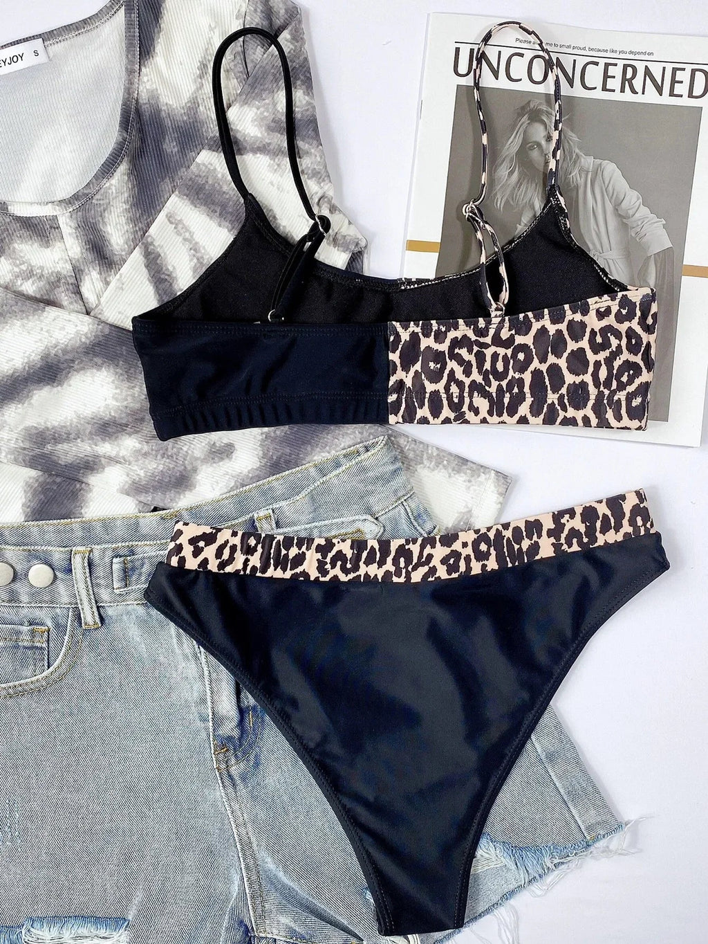 2026 Sexy Bikini Women Swimwear Swimsuit Leopard Patchwork High Waist Bikinis Set Bathing Suit Beach Bikini Trajes De Bano Mujer