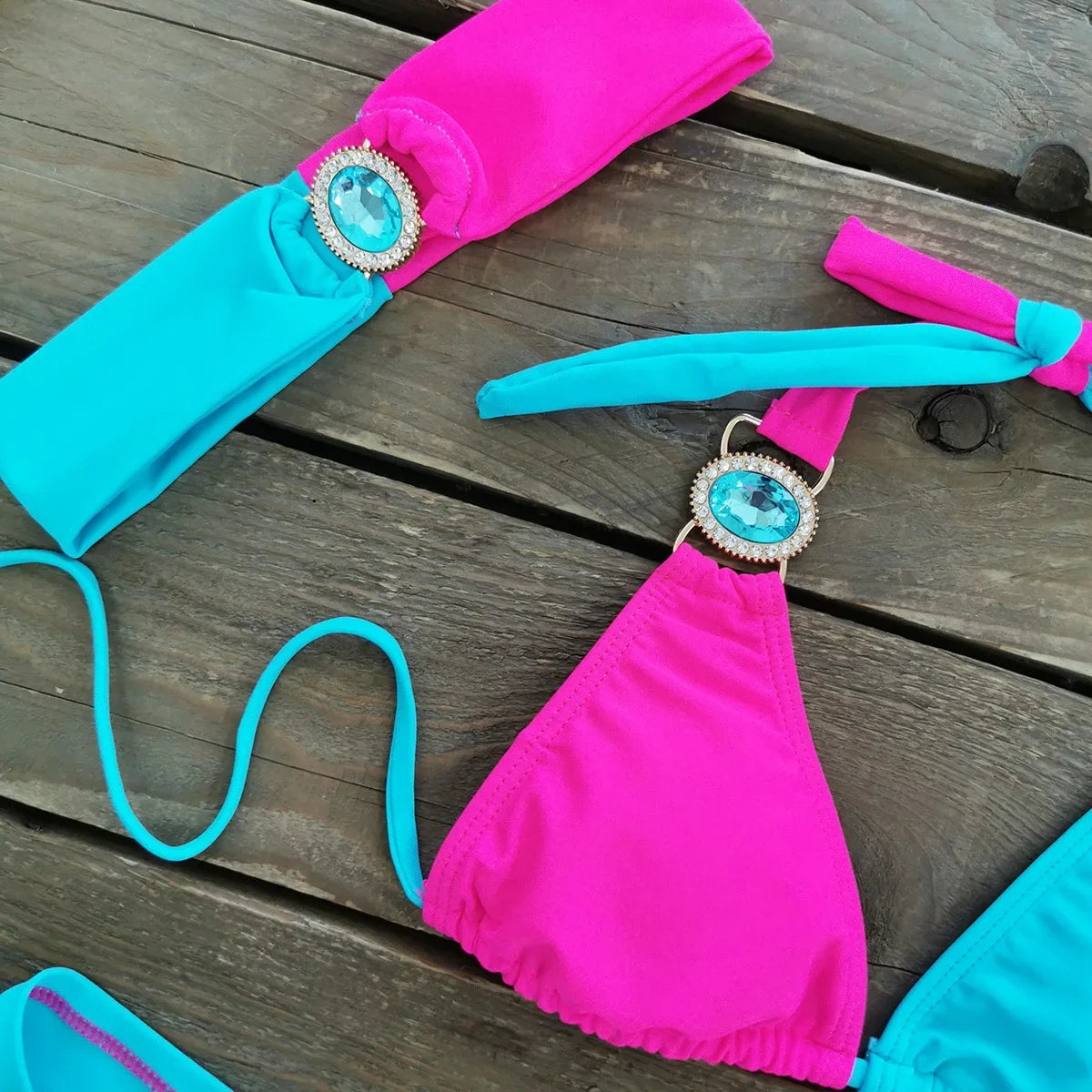 Sexy Skirt 4 Pieces Bikini Set Women Luxury Blue Patchwork Rhinestone Push Up Cover Up Swimsuit 2024 Beach Bathing Suit Swimwear