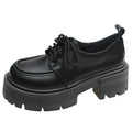 Retro Pu Leather Platform Oxford Shoes Women Japanese Style Thick Sole Black Student Shoes Woman Lace Up Thick Heel Pumps Female