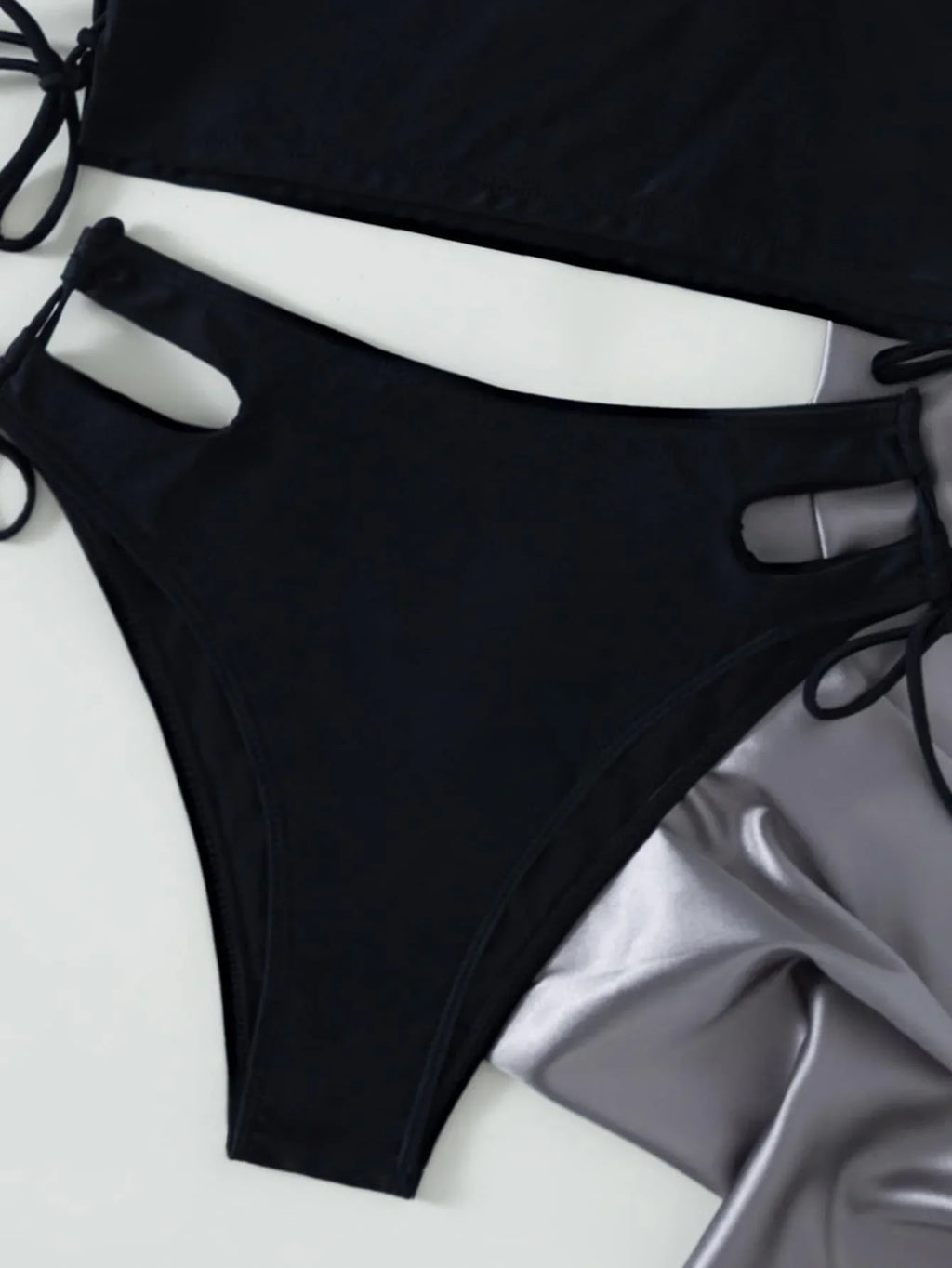 High Neck Bikini 2026 Women Swimsuit Solid Drawstring Swimwear Female Beachwear Bathers Bathing Swimming Suit Summer