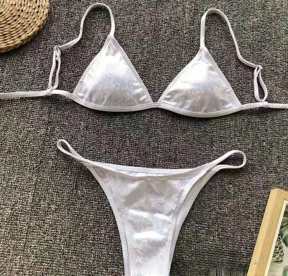 New Split Swimsuit Hot Sexy Women's Triangle Bikini Bathing Suit Fashion Thong Beachwear Female Solid Push Up Swimwear