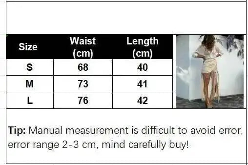 Embroidered Tassel Hem Skirt Elegant Women's Lace Up Mesh Hollow Out Short Skilt 2026 Summer New Chic Female Beach Holiday NT8W