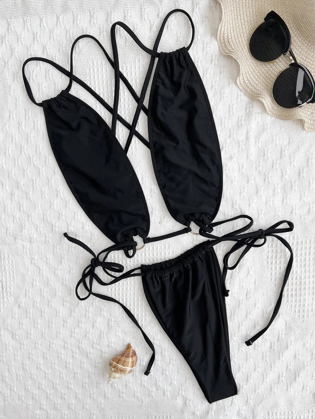 DEKA Women's New Thong One-piece Swimsuit Sexy Tight Backless Lace-up Swimsuit Brazilian Beach Swimsuit Extreme Micro Bikini