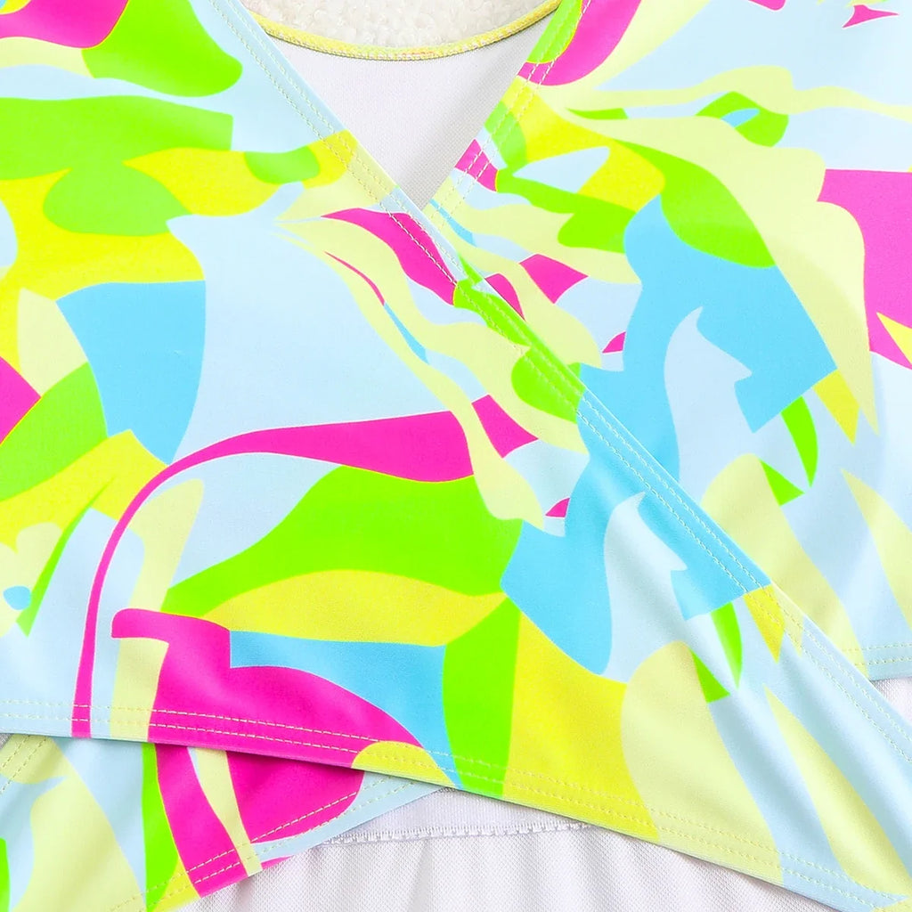 2026 Long Sleeves Swimsuit One Piece Backless Printed Swimwear Women Bathers Bathing Swimming Swim Suit Padded Beachwear Summer