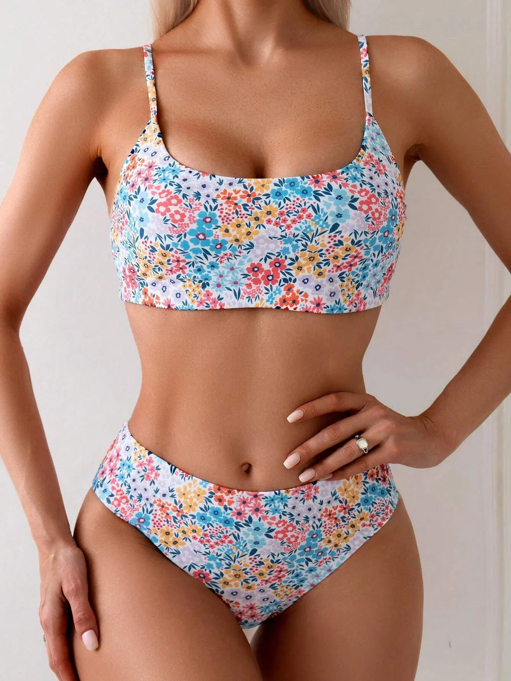 2025 Strappy Bikini High Waist Swimsuit Women Sexy Printed Swimwear Female Bathers Swimming Bathing Swimming Swim Suit Beachwear