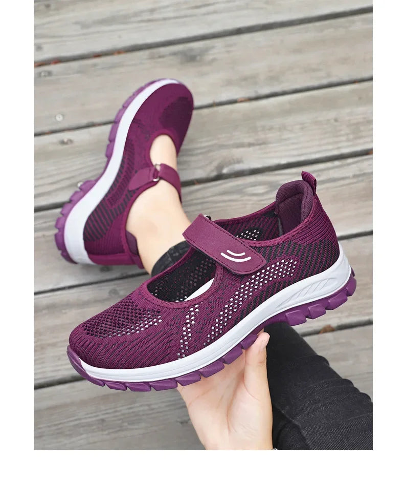 Women Shoes Breathable Vulcanized Shoes Purple Women Sneakers Fashion Breathable Mesh Casual Walking  Women Work