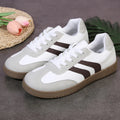 2026 New Vintage Training Flats Women Fashion Stripe Lace-Up German Training Shoes Woman Comfort Soft Flat Heel Sport Sneakers