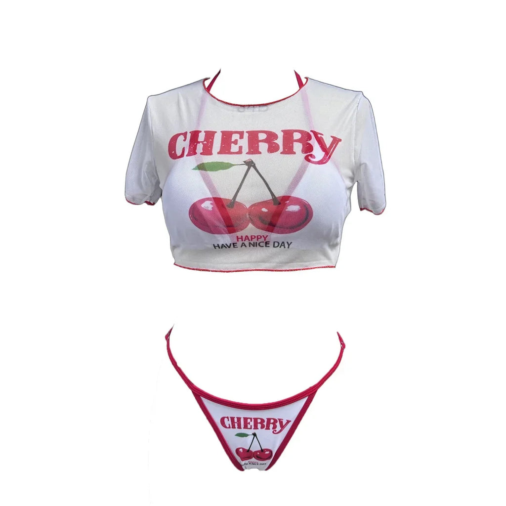 S -XL 13 Color Printed Three-piece Bikini set Short Sleeve Bikini Female Swimsuit Women Swimwear Bather Bathing Suit Swim V6854G