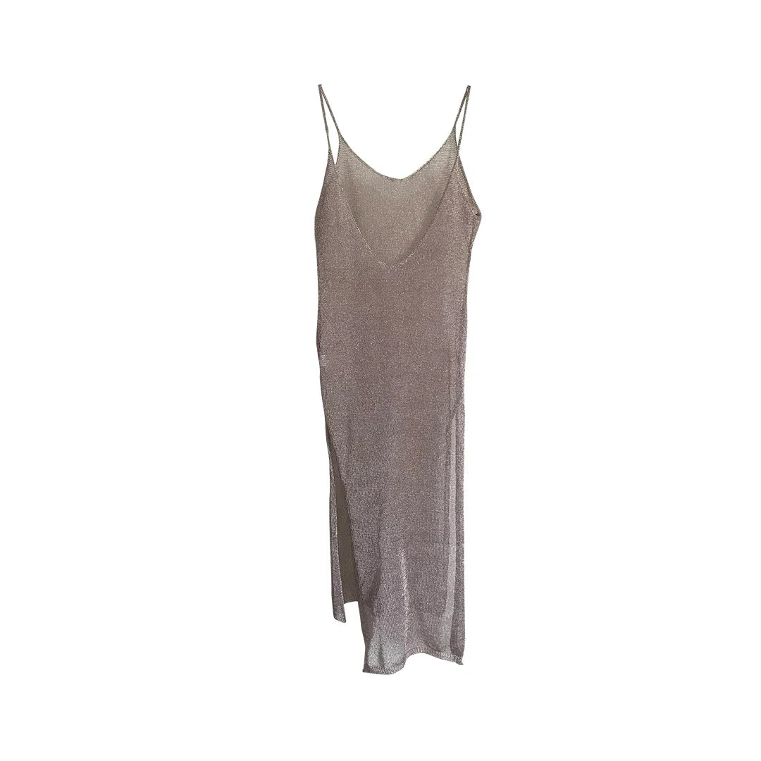 Sexy Sheer Net Mesh Knitted Glitter Tunic Beach Cover Up Cover-ups Long Beach Dress Beach Wear Beachwear Female Women Robe V651