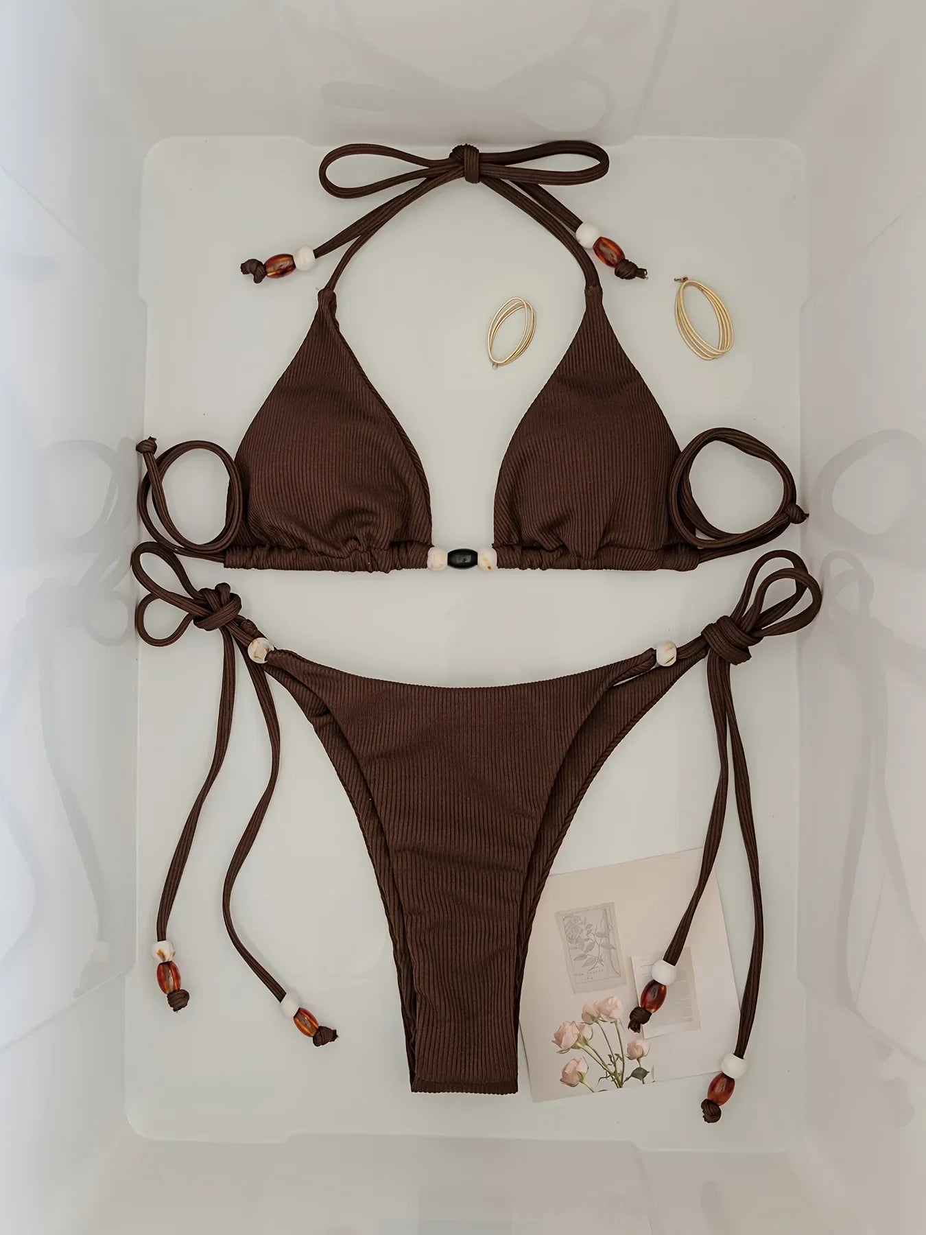 ZTVitality Sexy Solid Ribbed Triangle Back Strapless Bikini Set 2026 Biquini Women's Low Waist Swimsuit Fashion Beachwear Summer