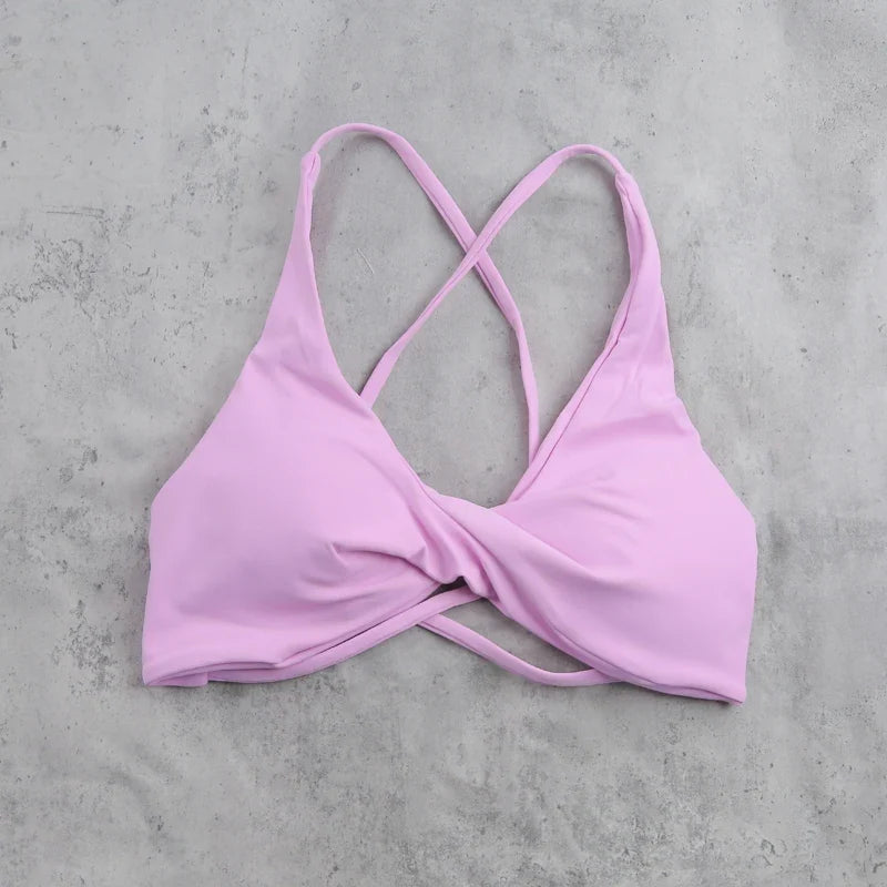 DIAS FIT JOY Women's  Workout Sports Bras Beauty back Cross Padded Low Impact Fitness Bra Yoga Top Cycling Fitness