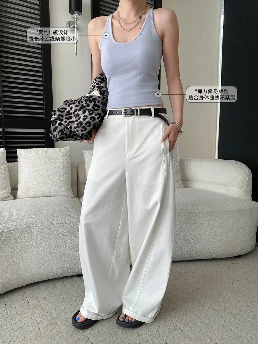 Sports vest U-neck slim fit camisole bottoming T-shirt
