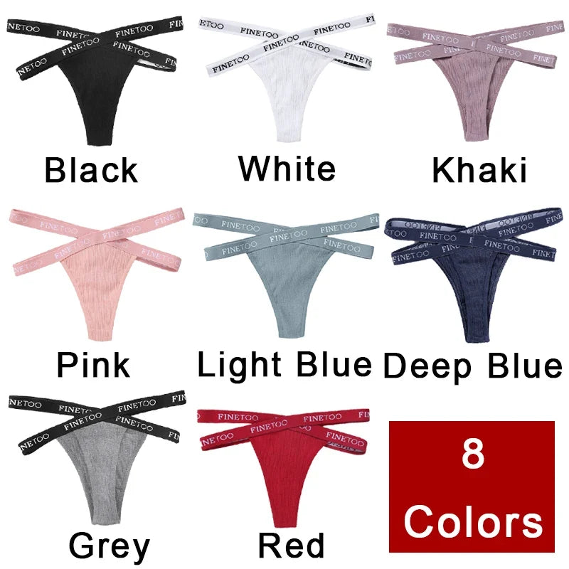 2Pcs/Set Women Thongs Panties Female Letter Belt Underwear Ladies Cotton Cross Strap Bikini M-XL G-String Girl Intimate Lingerie