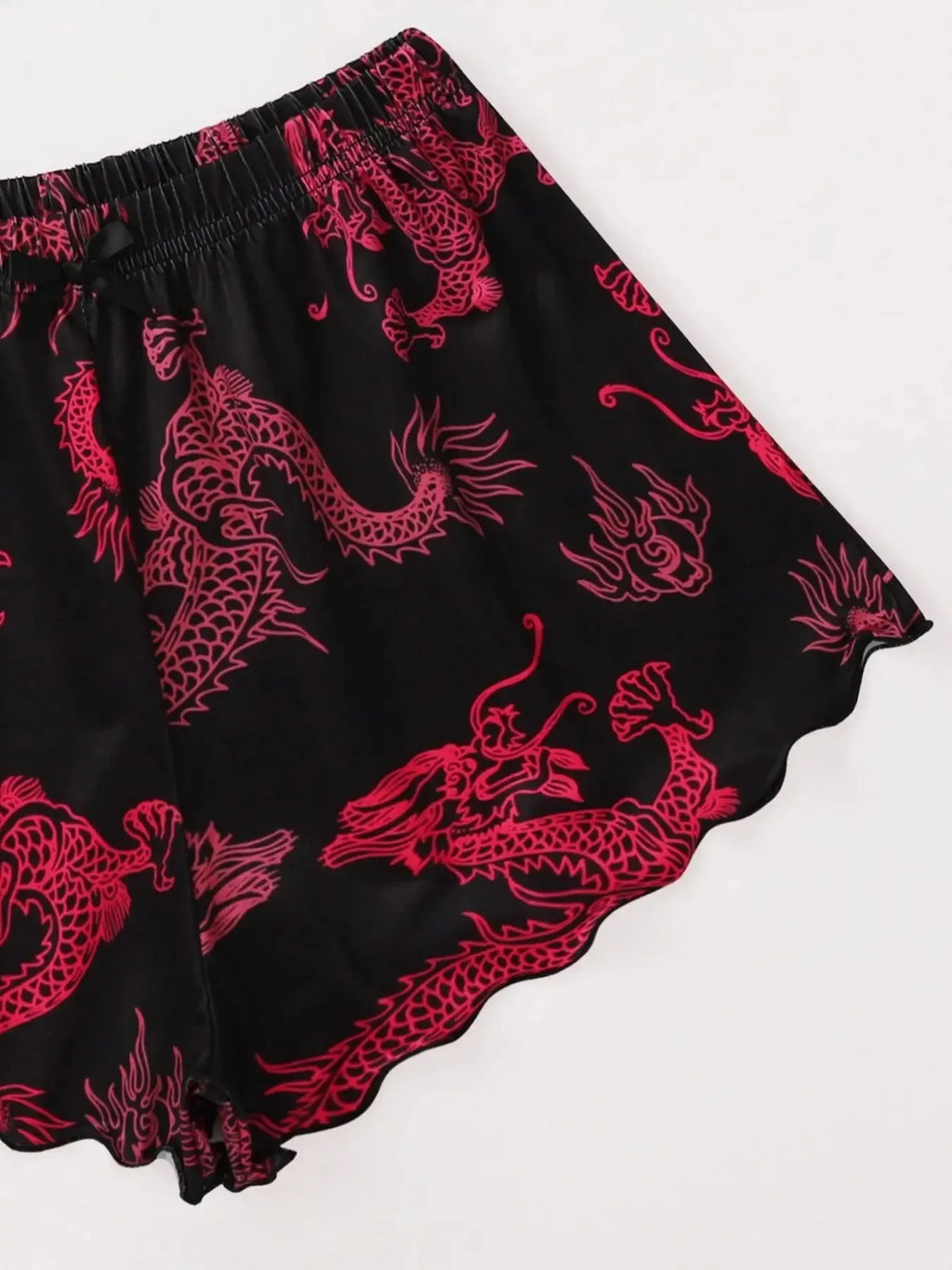 Summer Pajamas Set for Women Nightwear Sexy Dragon Printed Vest Halter Top Shorts Suit Homewear Sleepwear Loungewear