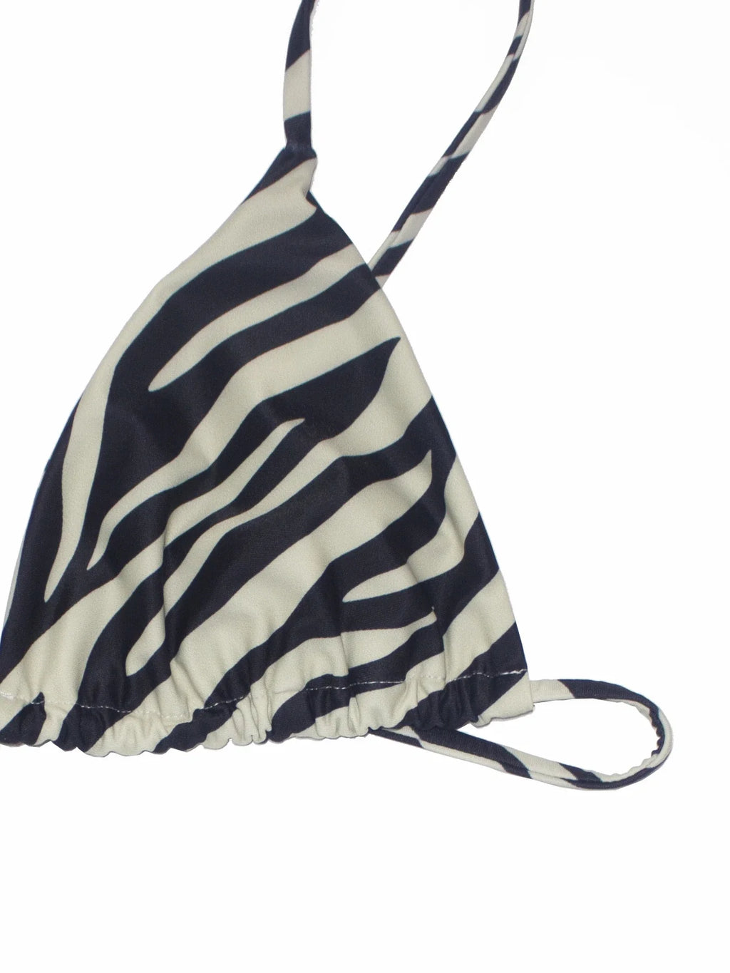 Women's Zebra Stripe Print Bikini Set Casual Sexy Backless Tie Swimwear Top Beach Vacation Two-Piece Swimsuit