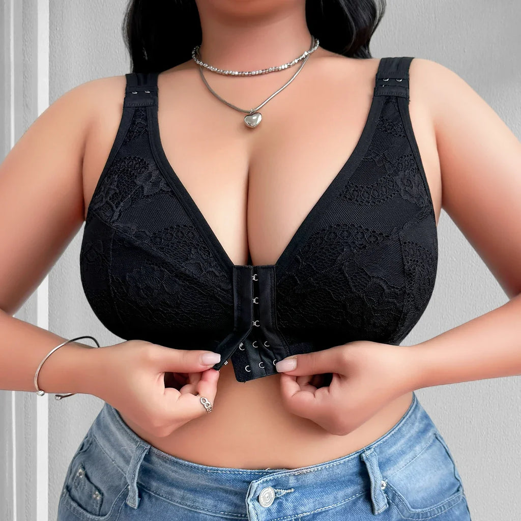 1pcs Plus Size Bras For Women Underwear Seamless Bra Push up Brassiere Lingerie Front Closure Bralette 1XL-4XL Unlined Thin Bras