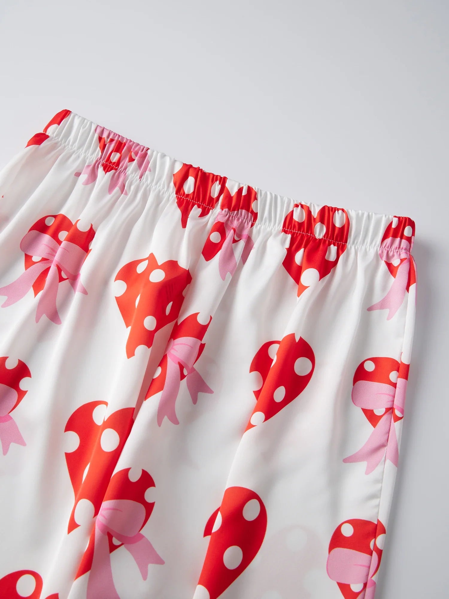 Women 2025 Heart Print Pajama Set Long Sleeve Button-up Tops and Pants 2 Piece Valentines Day Sleepwear Outfit