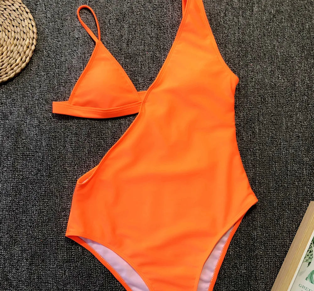 3 Colors Sexy One Piece Swimsuit Swimwear Women Hollow Solid One-piece Bathing Suit Beachwear Banadores Mujer 2026 Bikinis Mujer