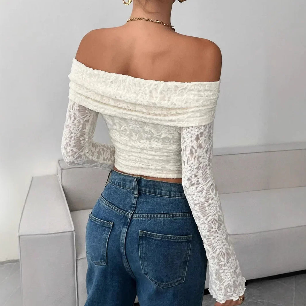 2025 autumn one-shoulder long-sleeved slim-fitting commuting inner top