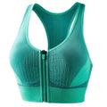 New Sports Bra Women Striped Patchwork Front Zipper Shockproof Vest Jogging Gym Crop Top Female Tops Sport Bras Sutian Feminino