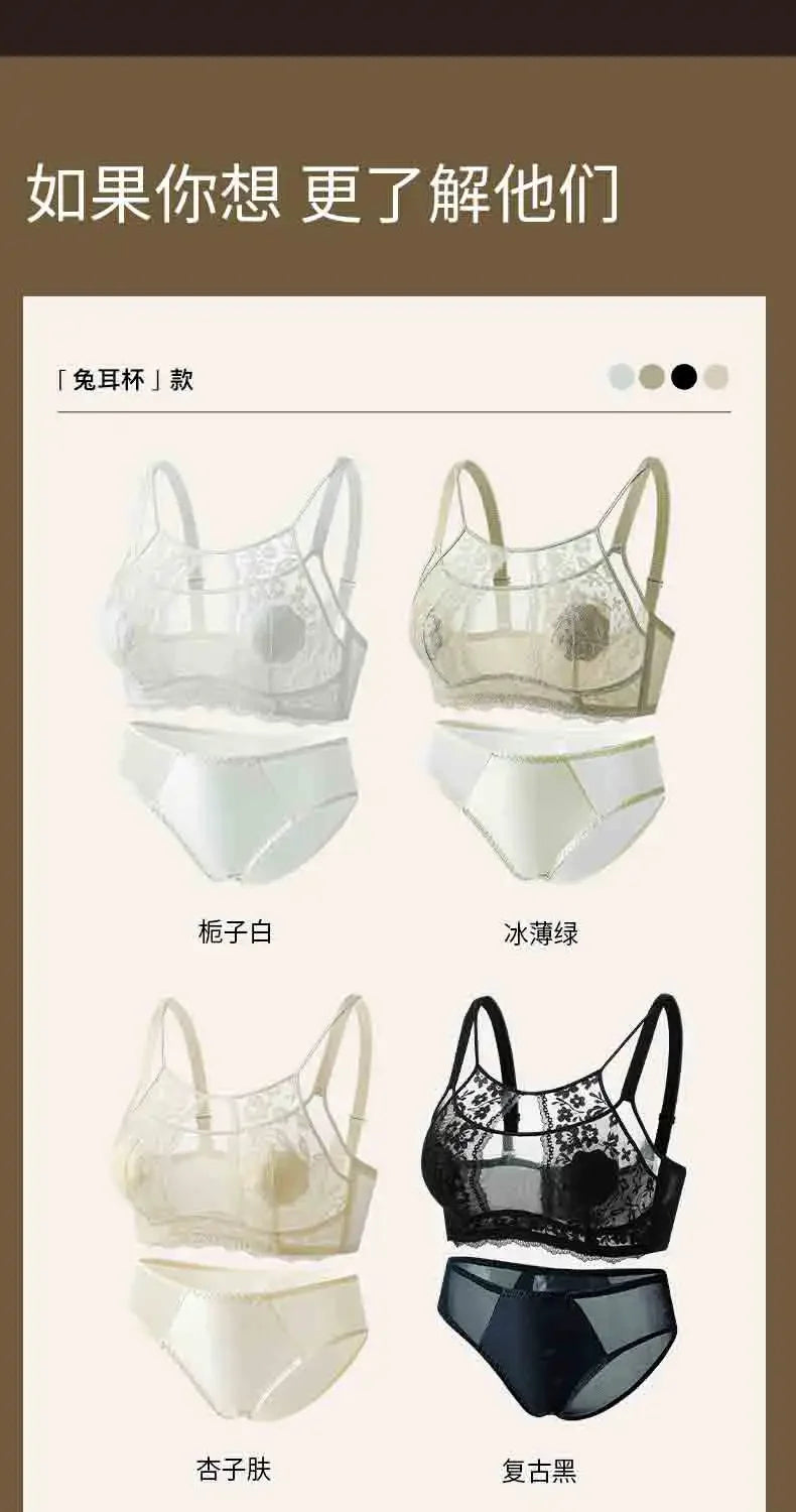 MOYISU Grande Taille Ultra Thin Bra Sheer Lingerie High Bust Anti Sagging Support Push Up Sexy Summer Bralette Large Cup Women