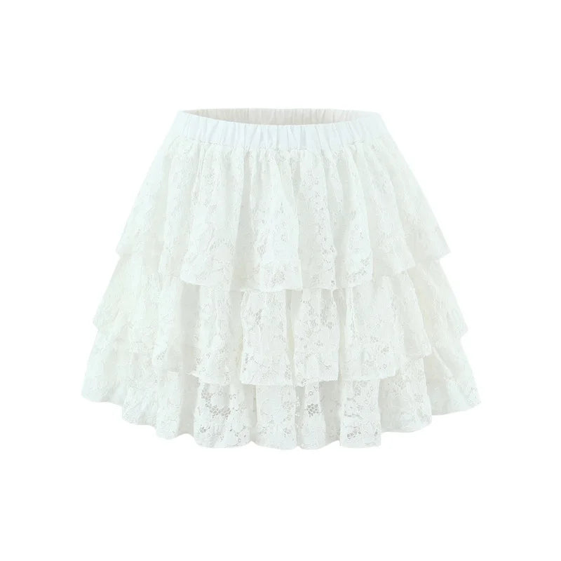 French-style Elegant Stand-up Collar Tie-waist Slim-fit Pleated Long-sleeve Shirt For Women With Waist Lace Cake Skirt QXS5