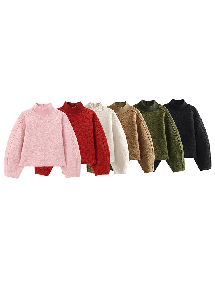 Foridol Turtleneck Fluffy Hoodie for Women Autumn Casual Loose Pullovers Female Basic Fashion Winter Women's Sweatshirts