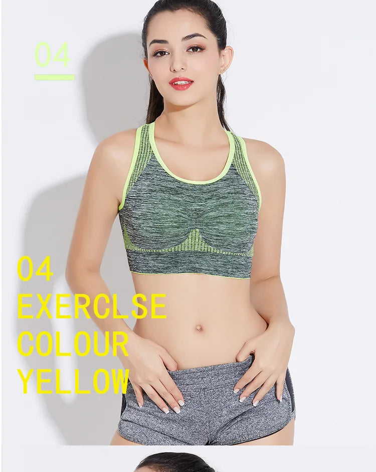 New Sports Bra Women Seamless Gym Jogging Crop Top Female Tops Yoga Fitness Shockproof Vest Sport Bras for Women Sutian Feminino
