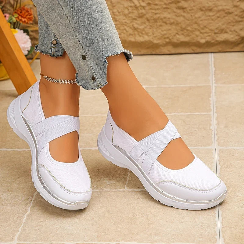 Pink Slip On Breathable Flats Women 2026 Plus Size 43 Soft Sole Platform Sneakers Woman Comfortable Non Slip Casual Shoes Female