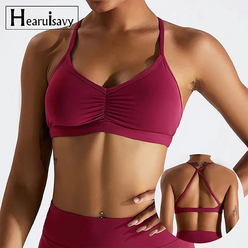 Summer Sexy Scrunch Sports Bra Gym Top Women Running Back Cross Top Sportswear Workout Underwear Fitness Workout Yoga Clothing