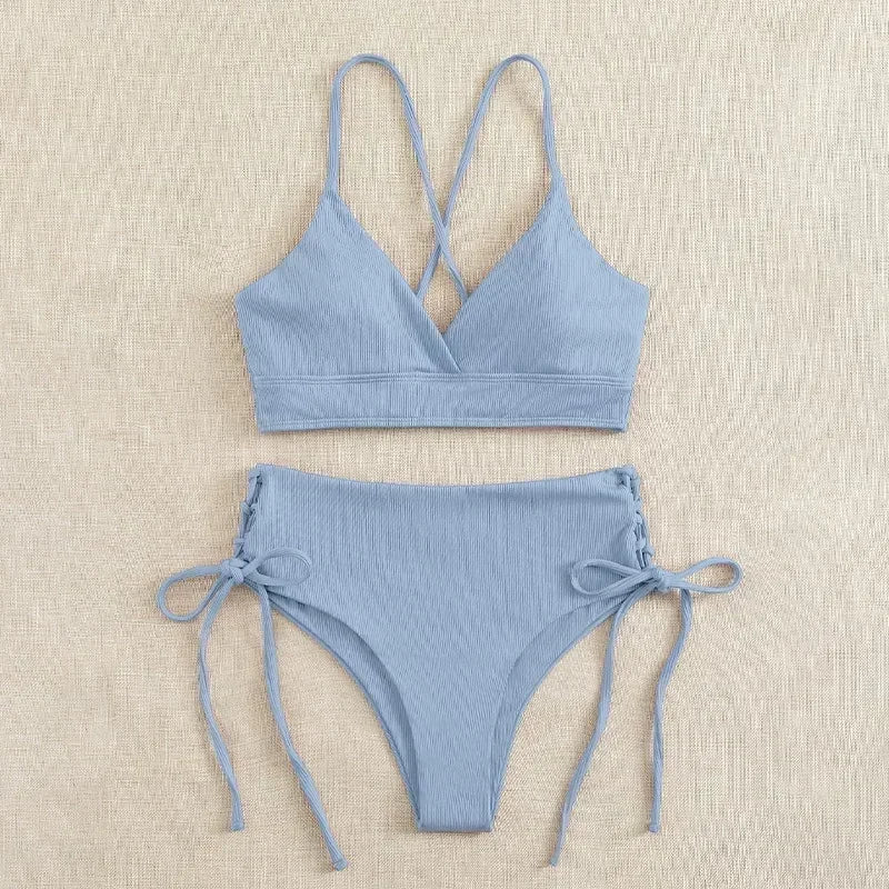 Sexy Bandage High Waist Brazilian Bikinis Sets Swimsuit Swimwear Swimming Suit for Women  New Bikini Mujer Biquinis