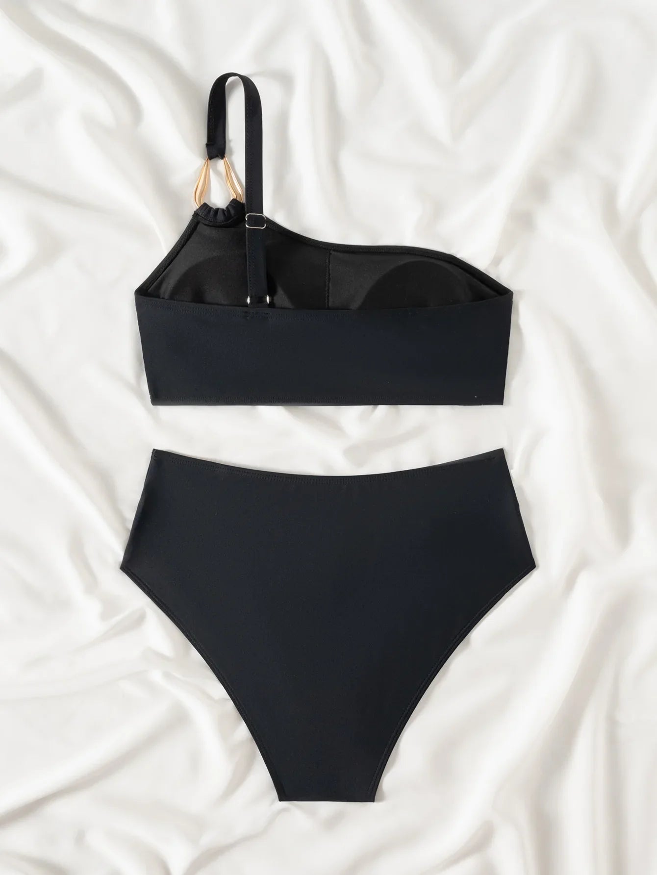 Sexy Metal Buckle One Shoulder Bikini Set 2026 Women Push Up Cross High Waist Swimsuit Summer Bathing Suit Two Piece Swimwear