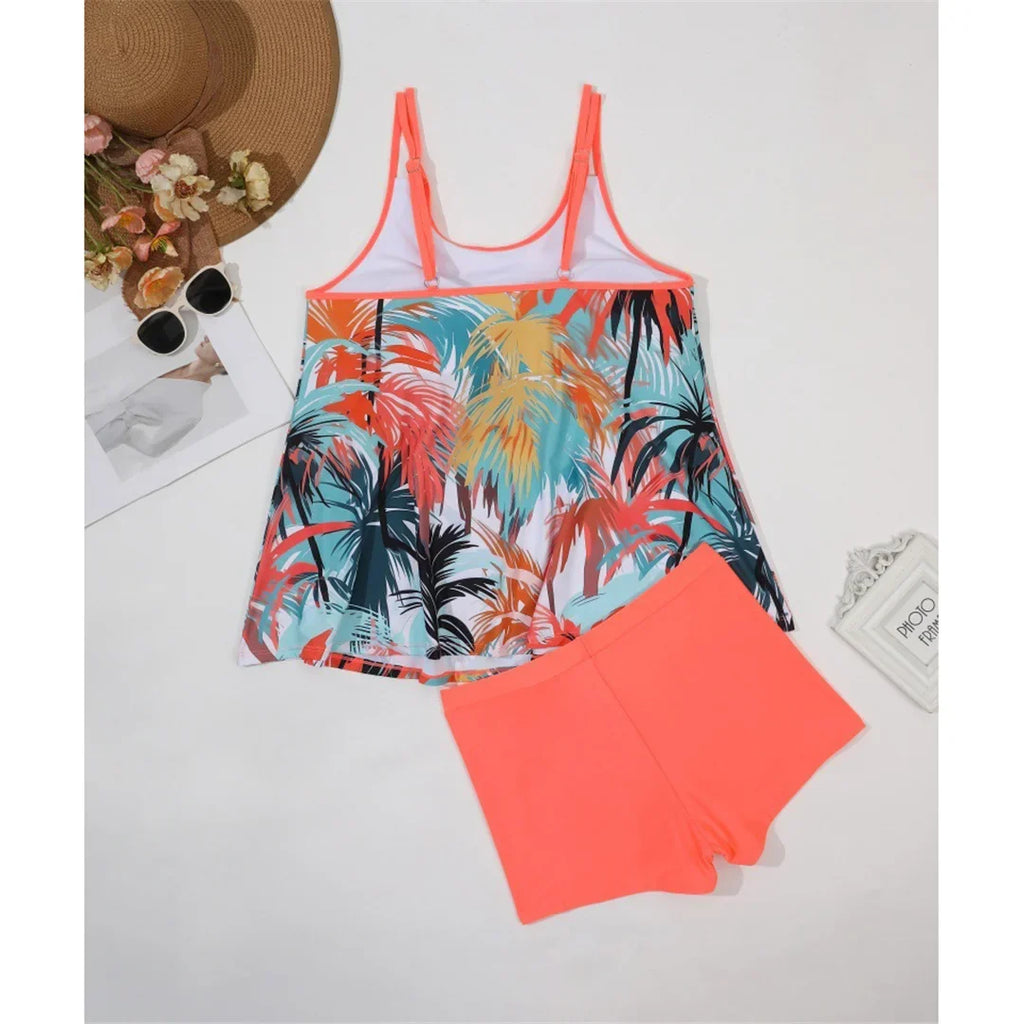 0XL - 4XL New Printed Bikini Plus Size Large Size Swimwear Women Swimsuit Female Two-Pieces Bikini Set Bather Bathing Suit V5901