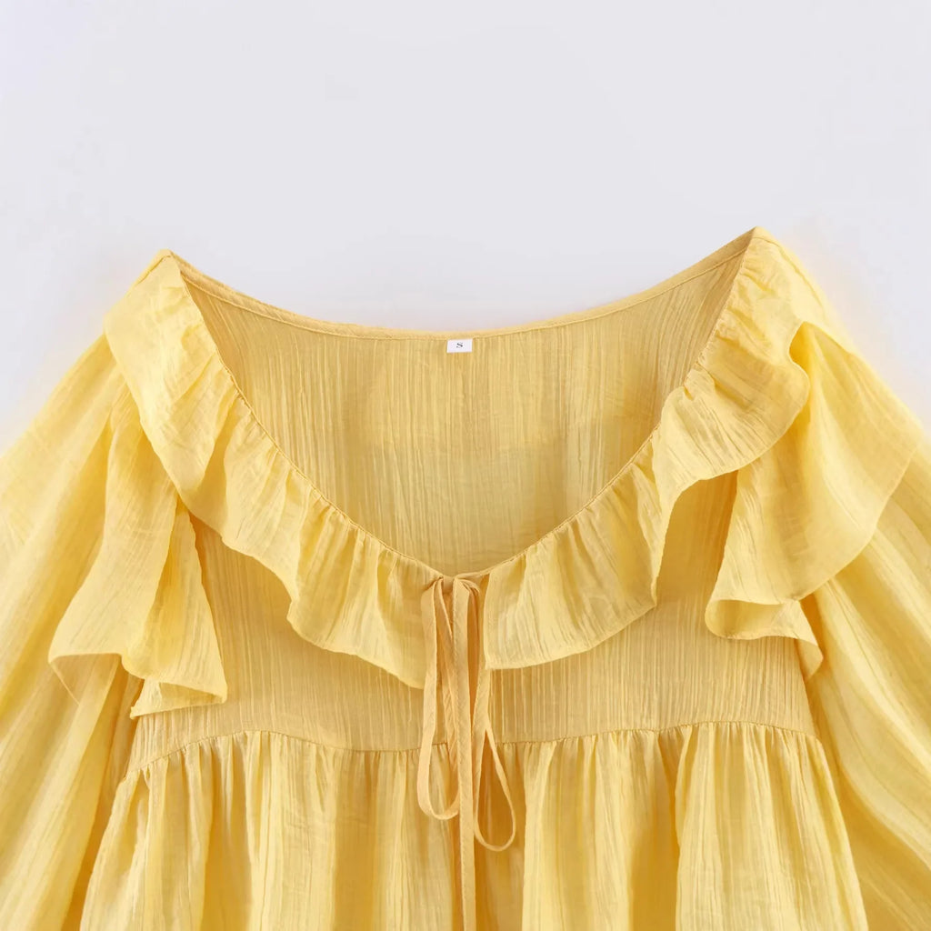 Women's Fashion Casual Ruffle Off-Shoulder Top IMH1