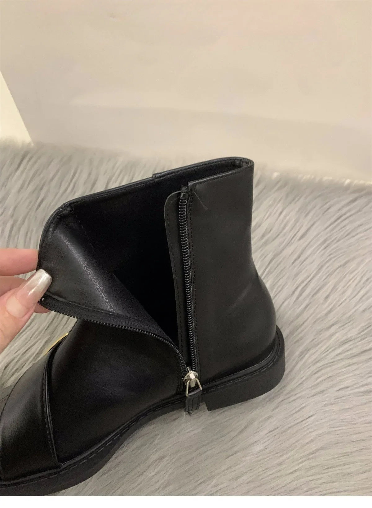 Designer Vintage Women Ankle Boots Fashion Square Toe Shoes Spring Autumn Flats Ladies Short Booties 2025