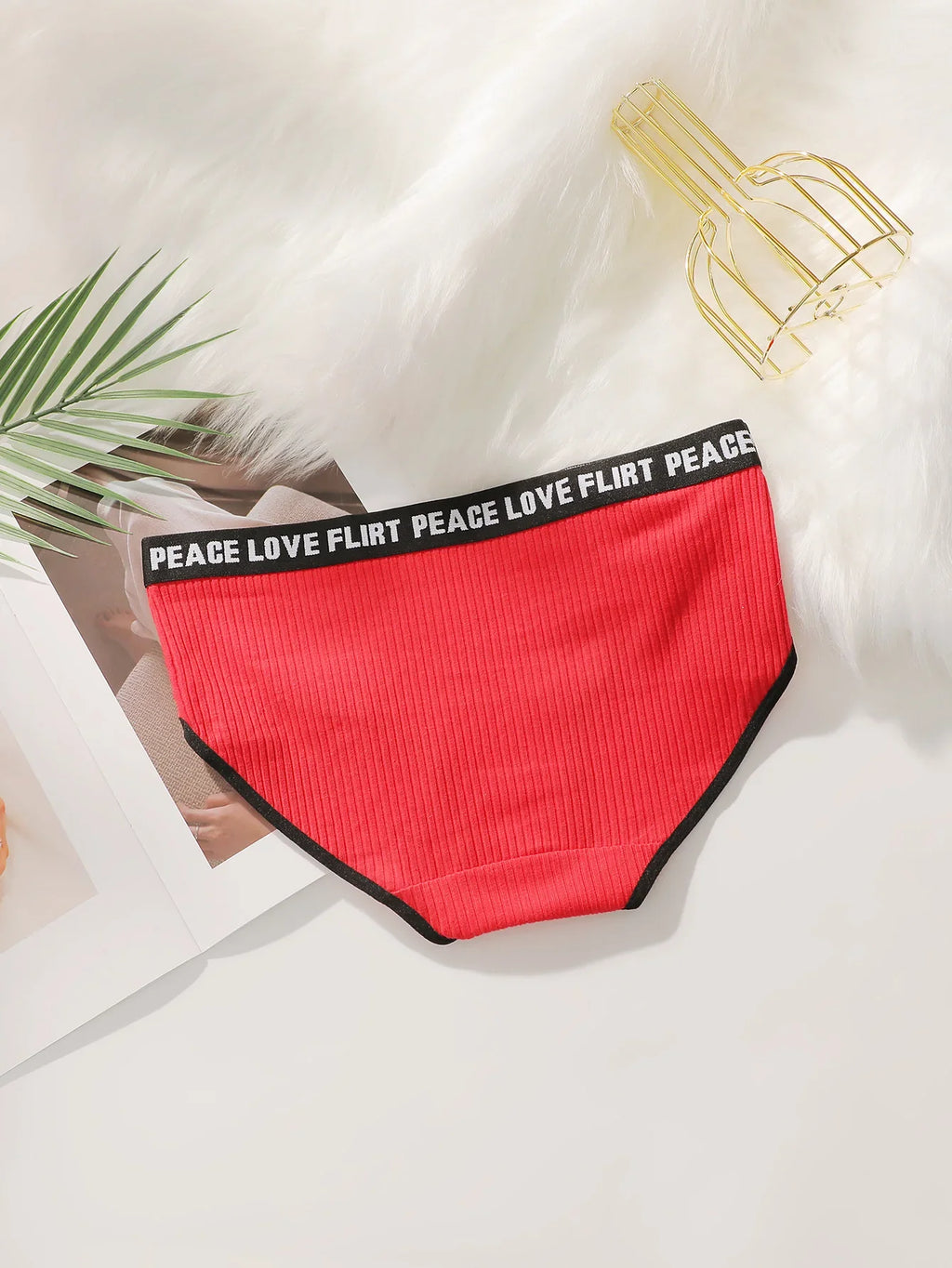 Women's High Waist Panties  Letter Elastic Waistband Soft Ribbed Fabric Comfortable Briefs for Daily Wear women bra K2809