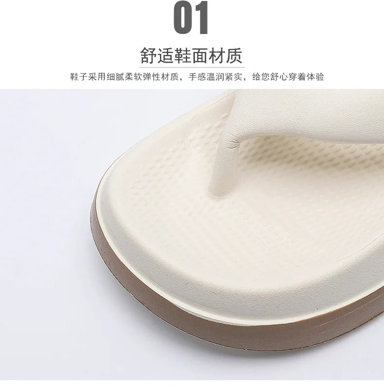 Woman Beach Flip Flops Fashion Summer Shoes 2025 Trend Girls Platform Sandals Soft EVA Non-slip Female Indoor Outdoor Slippers