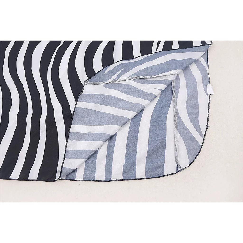 Sexy Zebra Printed V Neck Tunic Beach Cover Up Cover-ups Beach Dress Beach Wear Beachwear Beach Long Dress Female Women V4159
