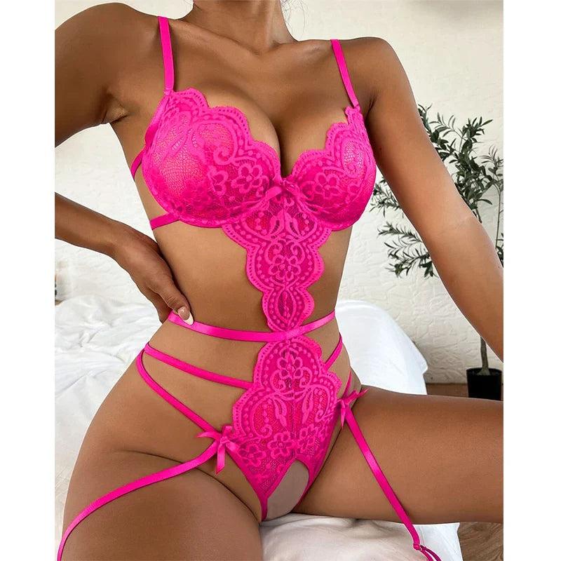 Women Crotchless Sexy Bodysuit Lingerie Babydoll Dress Porn Role Play Body Underwear See Through Erotic Costumes Exotic Sex Set